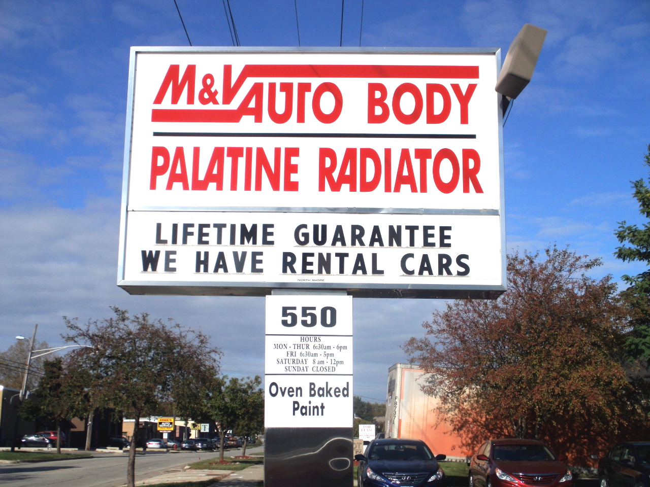 M&V Autobody Sign